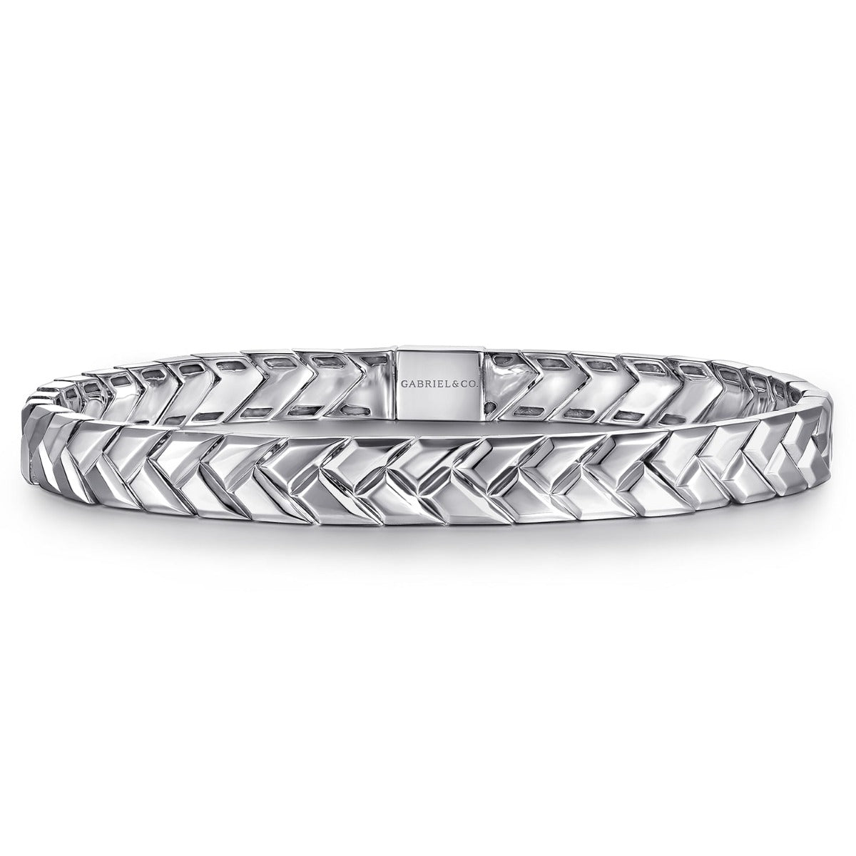 Bracciale Donna Catena Herringbone In Argento 925 Placcato Rodio – Tuscany Silver, 19 Cm (7.5")