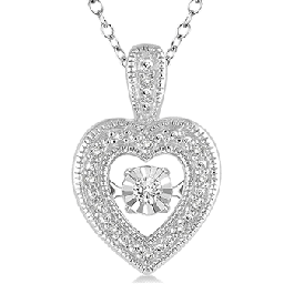 Silver Emotion Heart Shape Diamond Pendant Dunkin S Diamonds