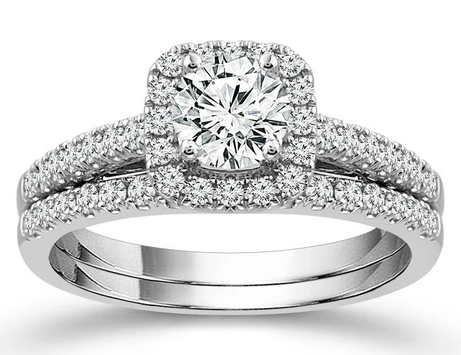 14k White Gold Bridal Set available at Dunkin’s Diamonds.