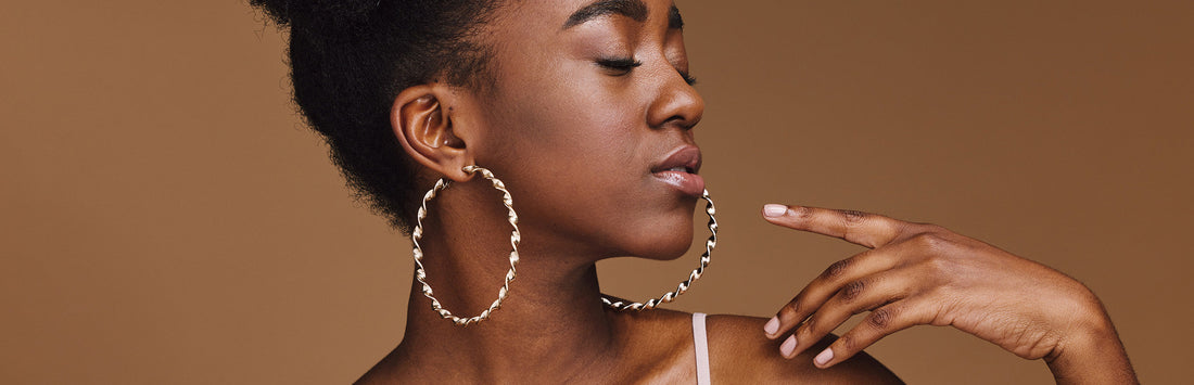 Women with large hoop earrings
