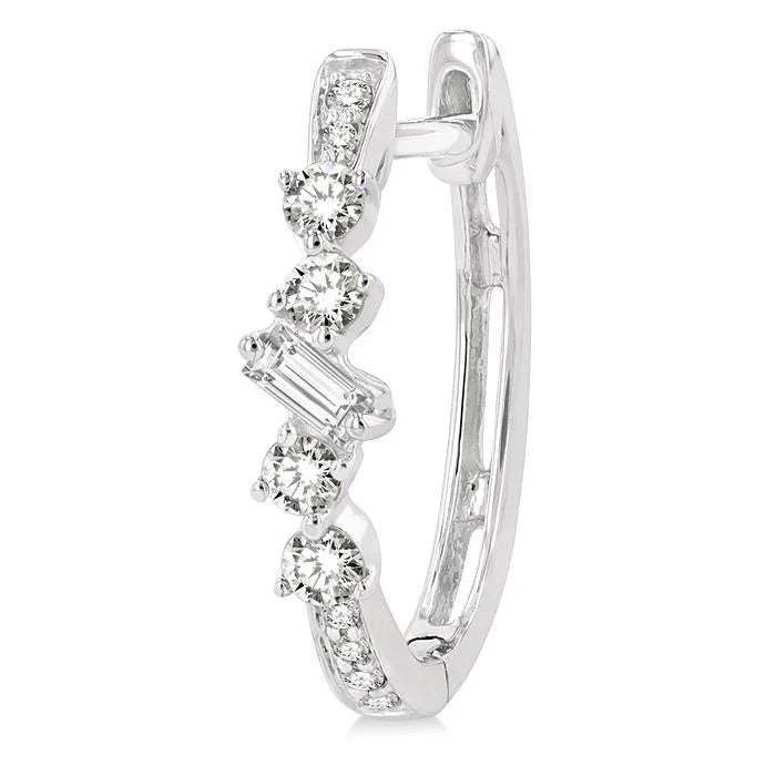 Diamond hoop earrings available at Dunkin’s Diamonds.