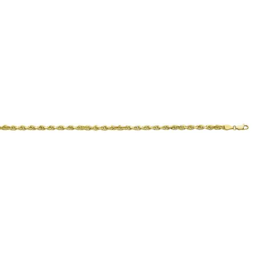 22" 14k Yellow Gold Diamond Cut Rope 4.1mm Chain