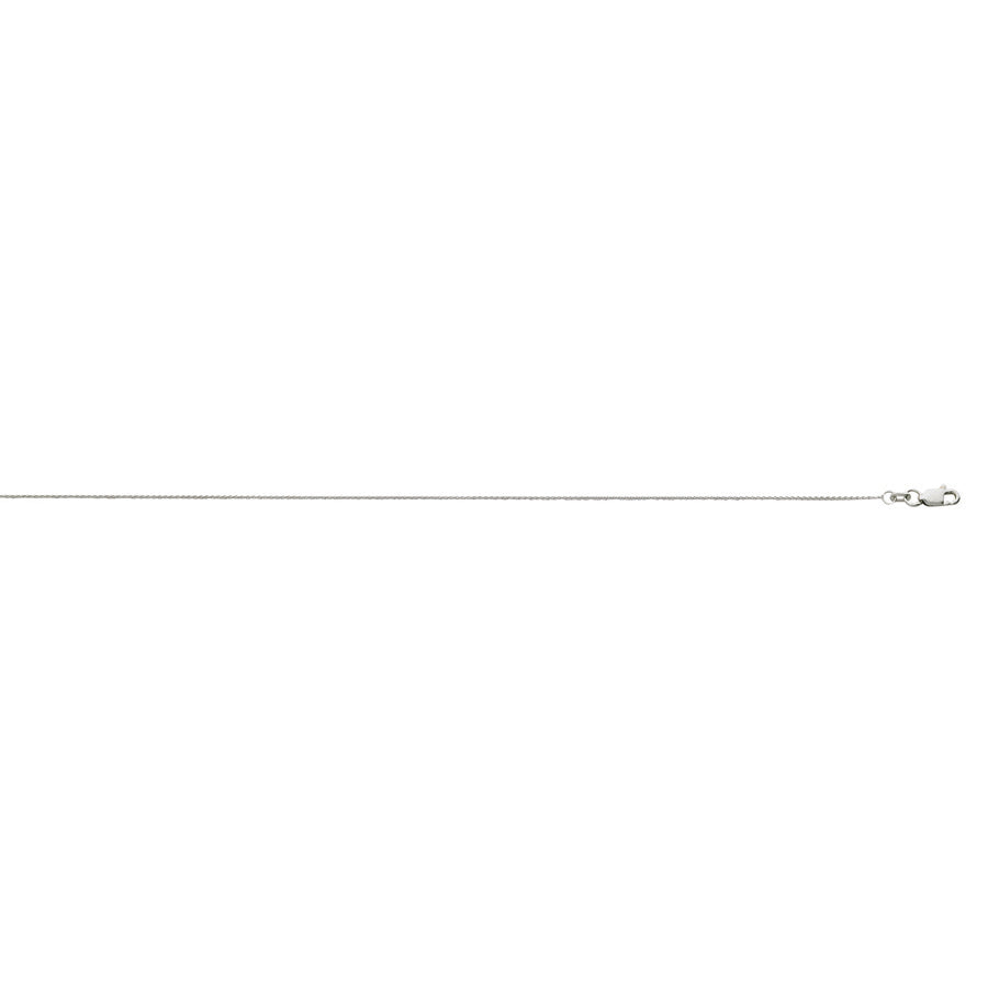 18" 14k White Gold .98mm Wheat Chain