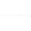 24" 14k Yellow Gold Diamond Cut Rope 2.4mm Chain