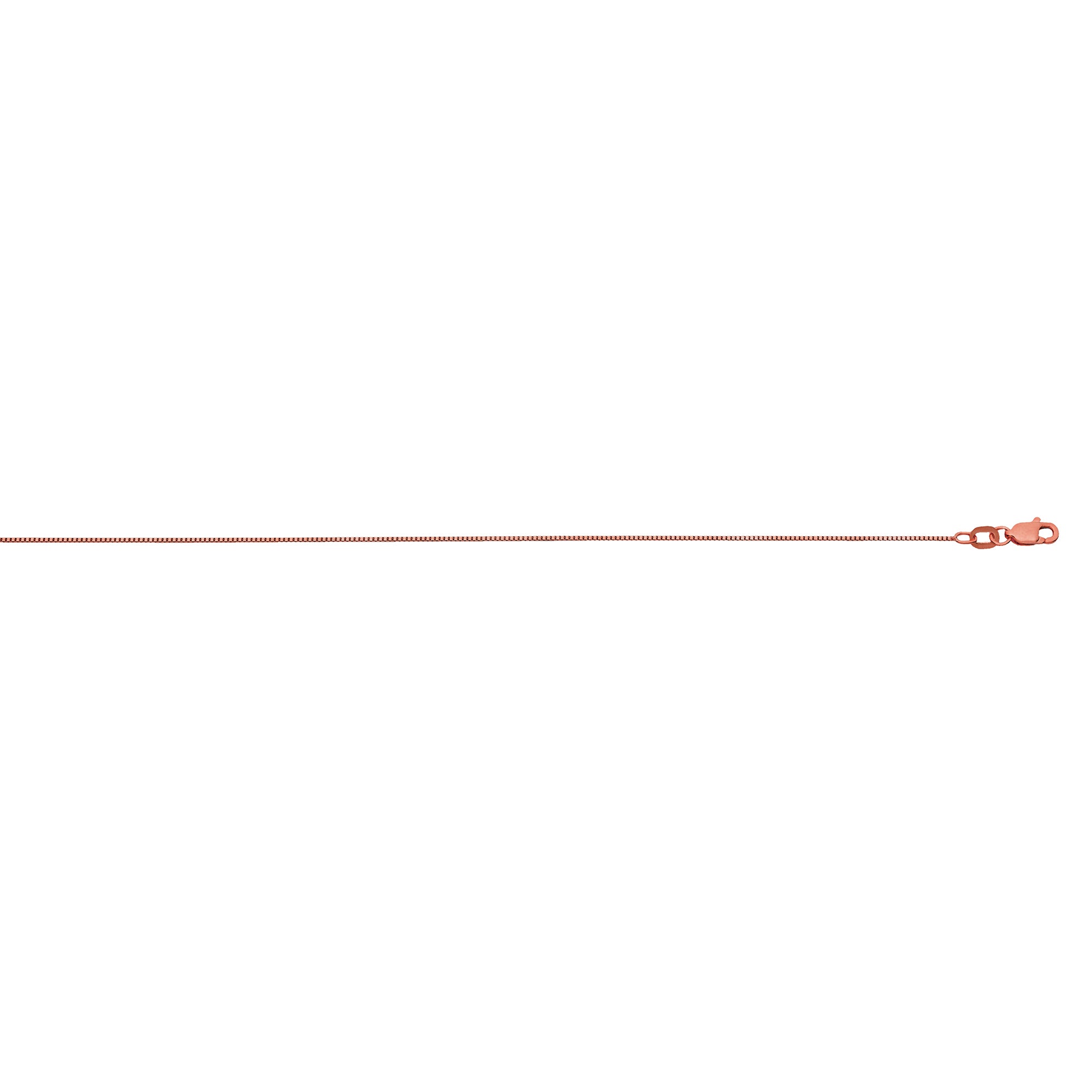 18" 14k Rose Gold 0.64mm Box Chain