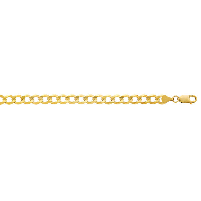 10k Yellow Gold Curb Link 9.6mm Bracelet