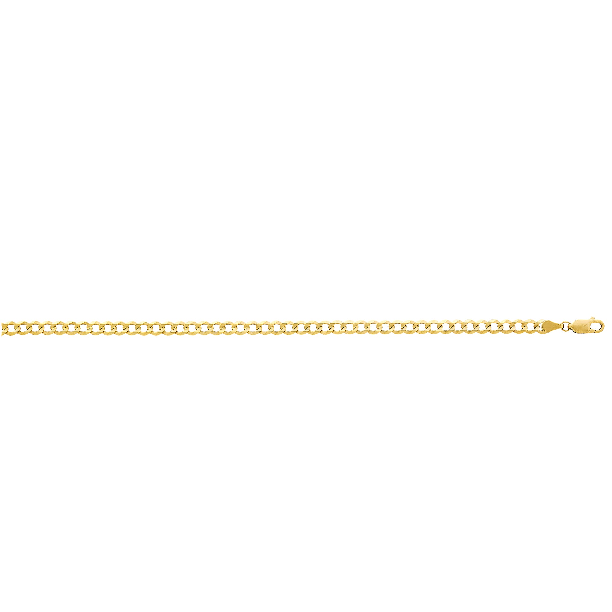 22" 10k Yellow Gold Curb Chain Lobster Clasp