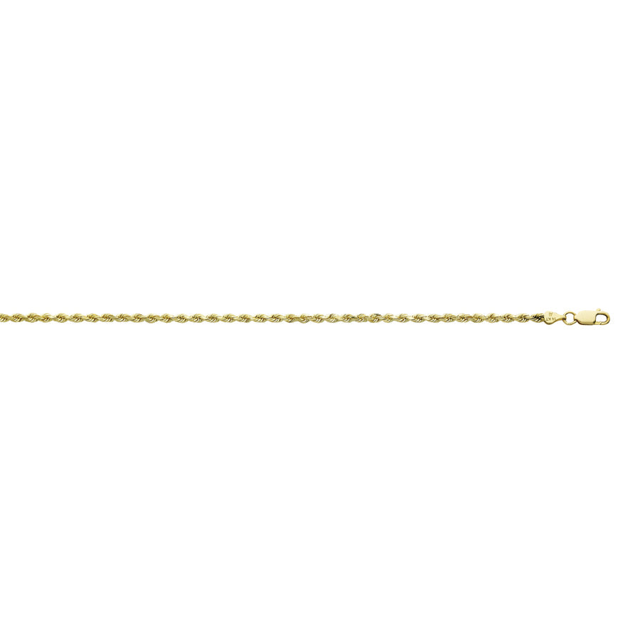 22" 10k Yellow Gold Rope Chain Lobster Clasp