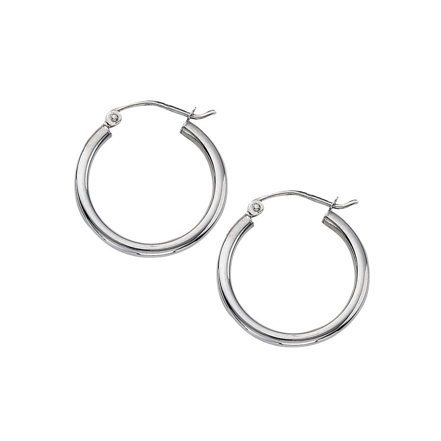 14k White Gold Hoop Earrings