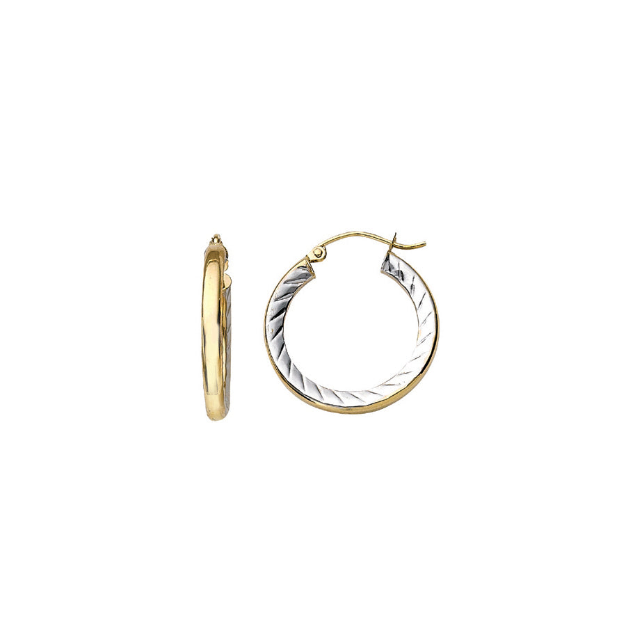 Inside-Out Hoop Earrings in 14K Two-Tone Gold
