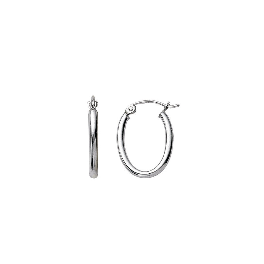14k White Gold Hoop Earrings