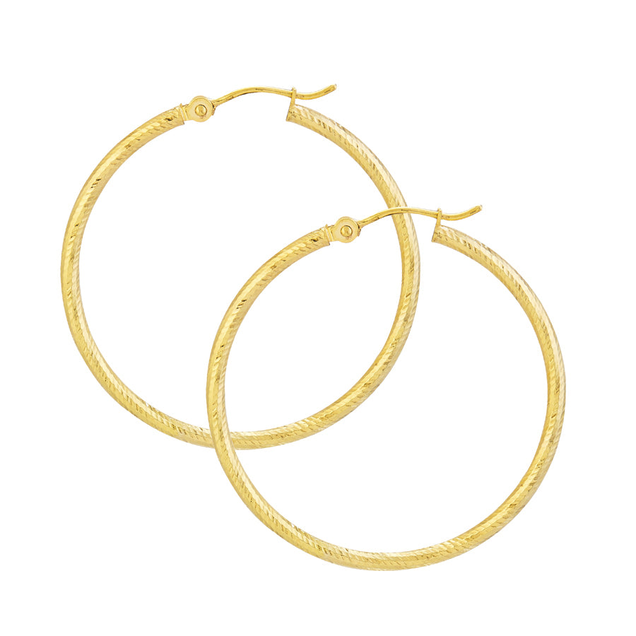 14k Yellow Gold Hoop Earrings