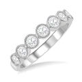 1/2 Ctw Jointed Discs Rose Cut Diamond Stack Band in 14K White Gold