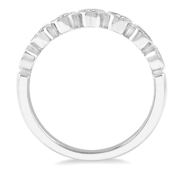 1/2 Ctw Jointed Discs Rose Cut Diamond Stack Band in 14K White Gold