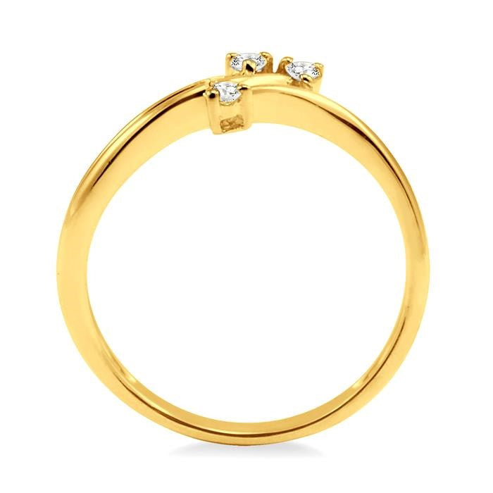 1/10 Ctw Round Cut Diamond Ring in 10K Yellow Gold