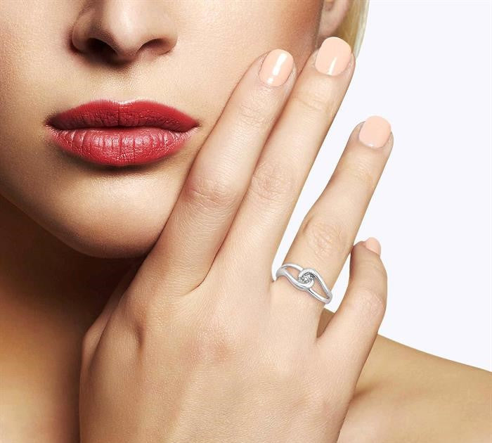 1/20 Ctw Round Cut Diamond Ring in 14K White Gold