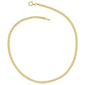 10k Yellow Gold 2 mm Weave Curb Chain Anklet