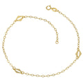 10k Yellow Gold High Polish Station Anklet