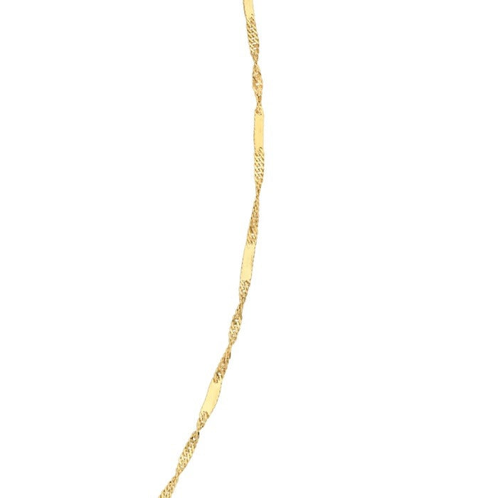 Marivelle 10K Yellow Gold 1.1mm Twist Mirror Chain