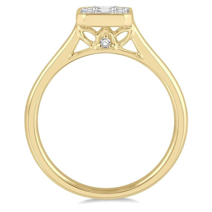 Emerald Shape Bezel Set Fusion Diamond Ring
