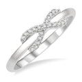 1/10 Ctw Infinity Petite Round Cut Diamond Fashion Ring in 10K White Gold
