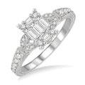 Emerald Shape Fusion Diamond Engagement Ring