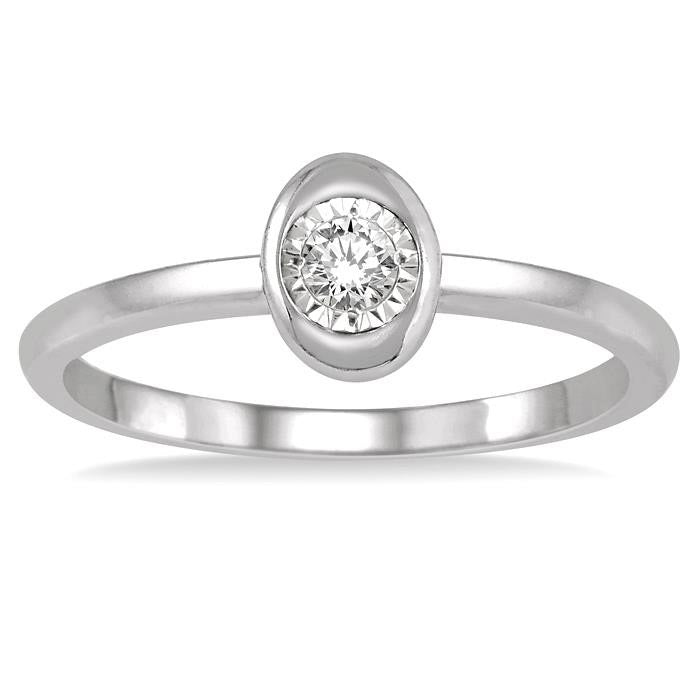 Stackable Oval Shape Diamond Promise Ring