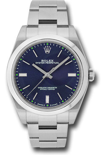 *Pre-Owned* Rolex Steel Oyster Perpetual 39 Watch - Domed Bezel - Blue Index Dial
