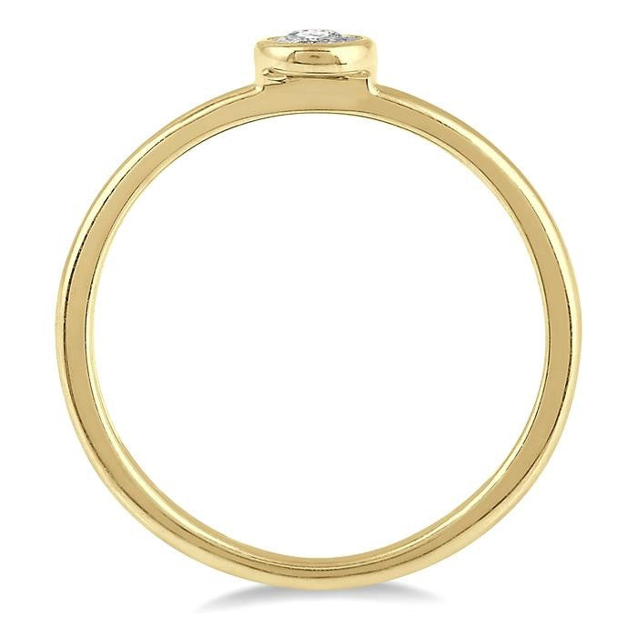 1/50 Ctw Round Cut Diamond Promise Ring in 10K Yellow Gold