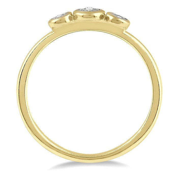1/20 Ctw Triple Circle Round Cut Diamond Promise Ring in 10K Yellow Gold