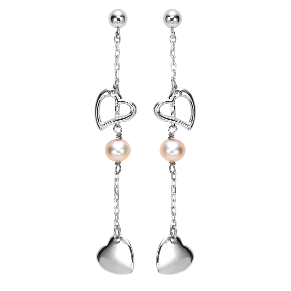 Silver Pearl Dangle Fashion Earrings