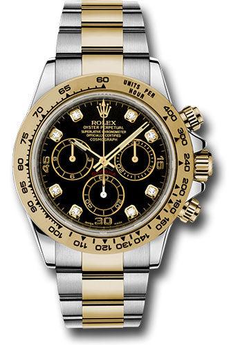*Pre-Owned* Rolex Yellow Rolesor Cosmograph Daytona 40 Watch - Black Diamond Dial