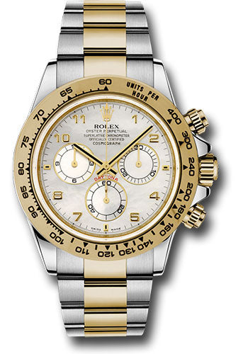 *Pre-Owned* Rolex Yellow Rolesor Cosmograph Daytona 40 Watch - White Mother-Of-Pearl Arabic Dial