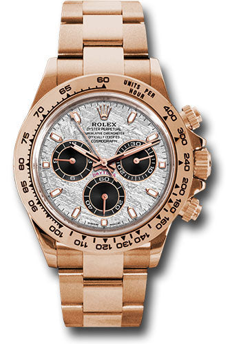 *Pre-Owned* Rolex Everose Gold Cosmograph Daytona 40 Watch - Meteorite and Black Dial - Oyster Bracelet
