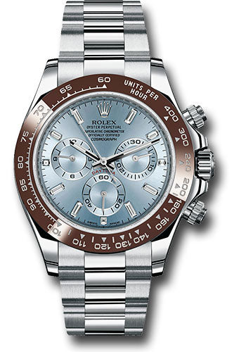 *Pre-Owned* Rolex 950 Platinum Cosmograph Daytona 40 Watch - Ice Blue Diamond Dial