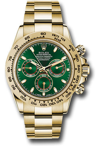 *Pre-Owned* Rolex Yellow Gold Cosmograph Daytona 40 Watch - Green Stick Dial