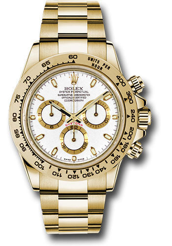 *Pre-Owned* Rolex Yellow Gold Cosmograph Daytona 40 Watch - White Index Dial