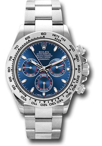 *Pre-Owned* Rolex White Gold Cosmograph Daytona 40 Watch - Blue Index Dial