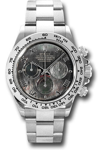 *Pre-Owned* Rolex White Gold Cosmograph Daytona 40 Watch - Dark Mother-Of-Pearl Roman Dial
