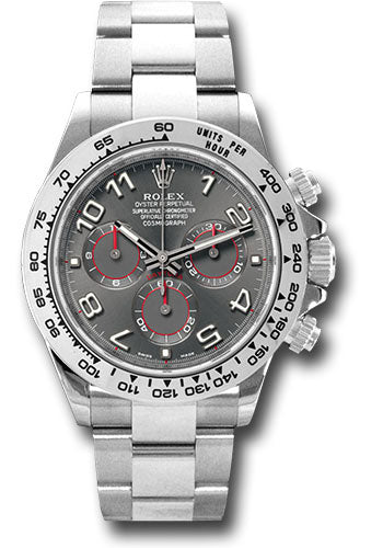 *Pre-Owned* Rolex White Gold Cosmograph Daytona 40 Watch - Grey Arabic Dial