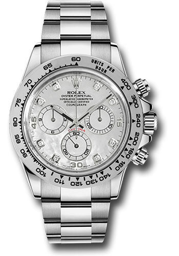*Pre-Owned* Rolex White Gold Cosmograph Daytona 40 Watch - White Mother-Of-Pearl Diamond Dial