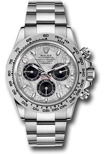 *Pre-Owned* Rolex White Gold Cosmograph Daytona 40 Watch - Meteorite and Black Index Dial - Oyster Bracelet