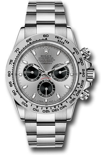 *Pre-Owned* Rolex White Gold Cosmograph Daytona 40 Watch - Steel And Black Index Dial