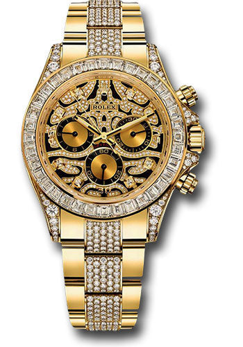 *Pre-Owned* Rolex Yellow Gold Cosmograph Daytona 40 Watch - Diamond Bezel - Diamond Lugs - Eye of the Tiger Dial - Diamond Oyster Bracelet