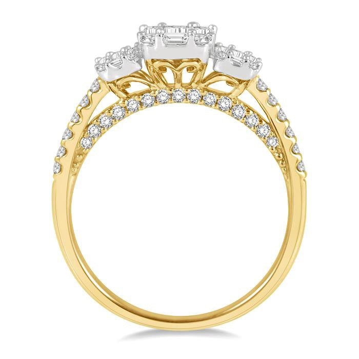 Past Present & Future Fusion Diamond Engagement Ring