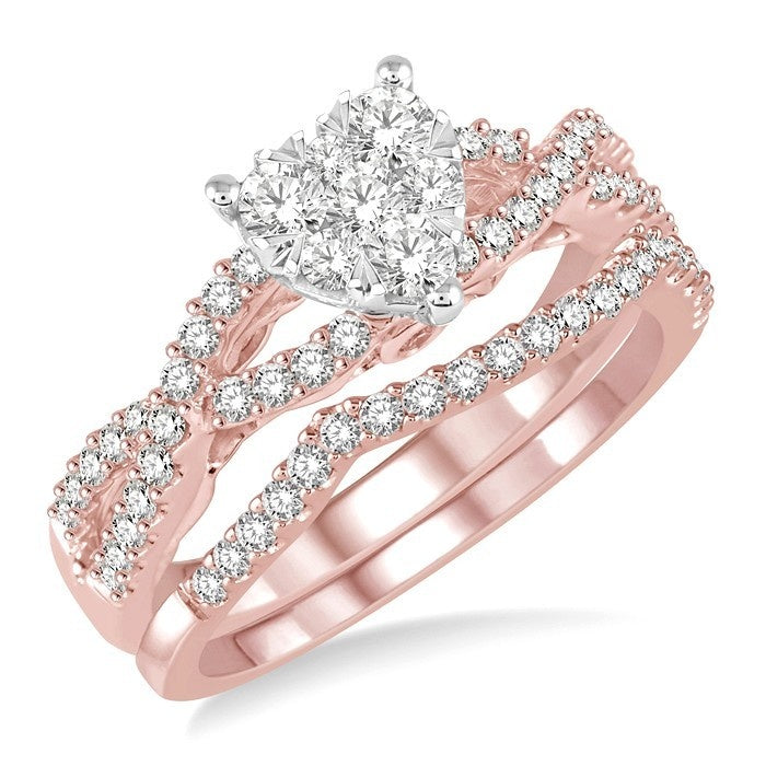 Heart Shape Shine Bright Diamond Wedding Set