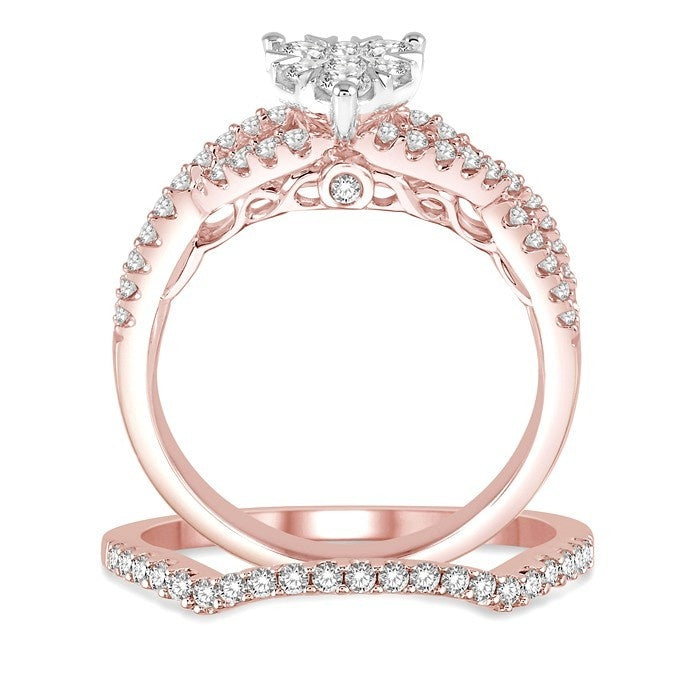 Heart Shape Shine Bright Diamond Wedding Set