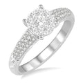 1/2 Ctw Round Cut Diamond Shine Bright Engagement Ring in 14K White Gold