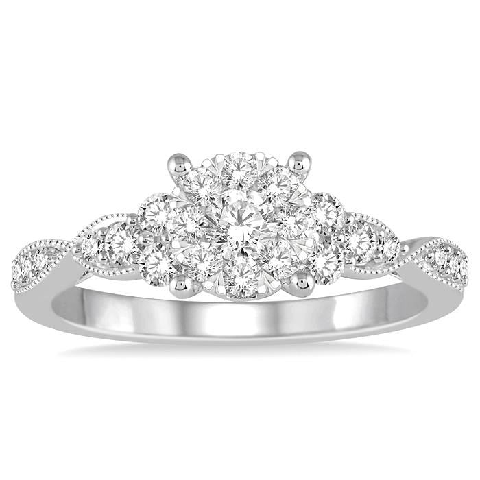 Round Shape Shine Bright Diamond Engagement Ring