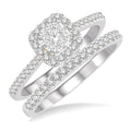 Cushion Shape Halo Shine Bright Diamond Wedding Set